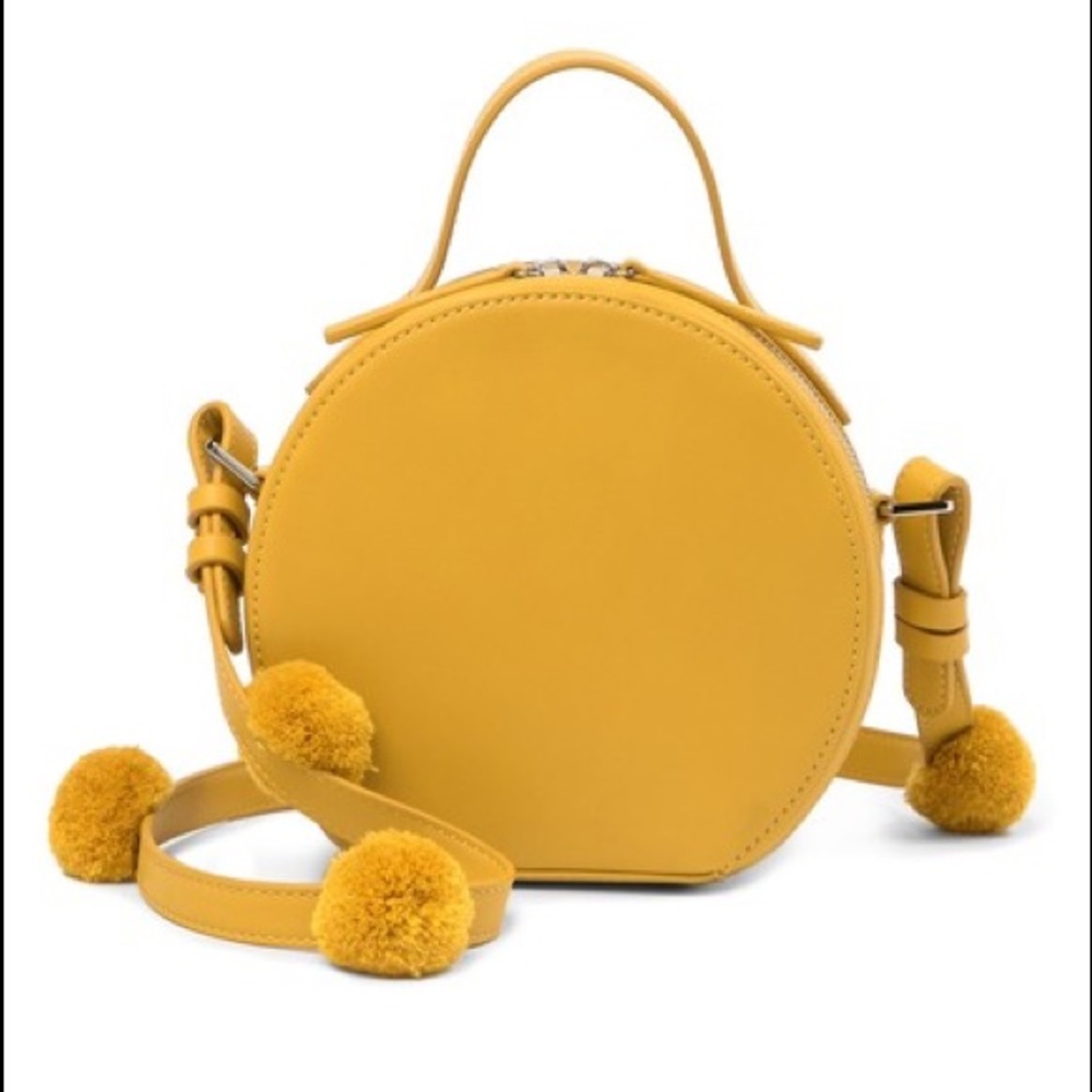 Summer Mustard Pom Pom Crossbody